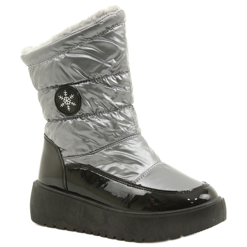 Women's snow boots snowflakes Filippo dbt3404 black and silver 1
