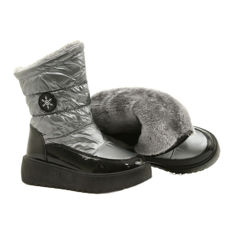 Women's snow boots snowflakes Filippo dbt3404 black and silver 4