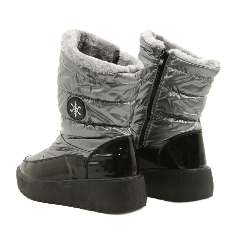 Women's snow boots snowflakes Filippo dbt3404 black and silver 3