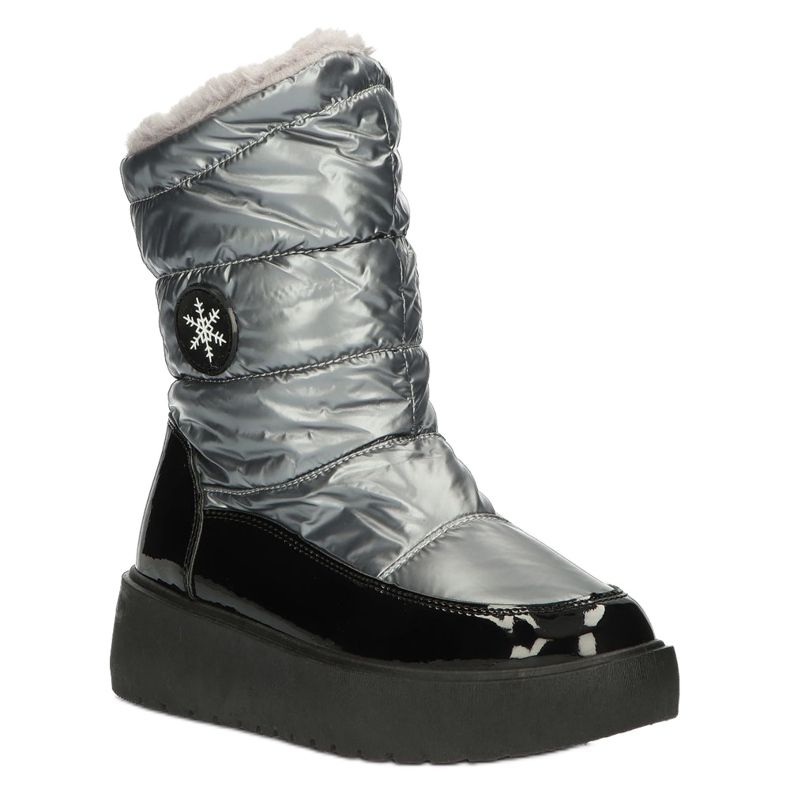 Women's snow boots snowflakes Filippo dbt3404 black and silver 5