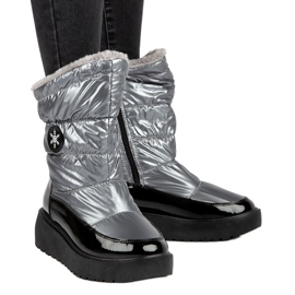 Women's snow boots snowflakes Filippo dbt3404 black and silver 6