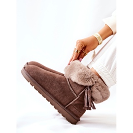 FS1 Mukluki Warm snow boots Fringes Brown Sorella 2