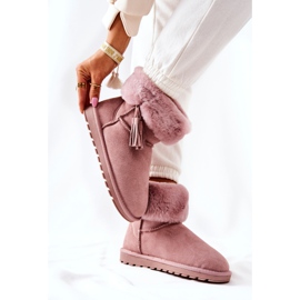 FS1 Mukluki Warm Snow Boots Fringe Pink Sorella 2
