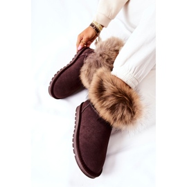 Women's Leather Mukluki With Fur Brown Alexa 1