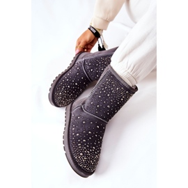 Warm Mukluki With Jets Gray Mariella silver 1