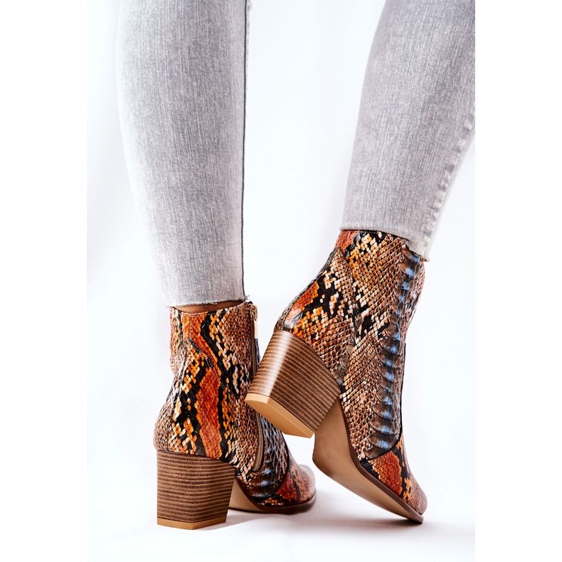 Lewski Shoes Cowboy Boots Lewski Orange-Blue Snake Pattern EV28 brown 1 Lewski Shoes Cowboy Boots Lewski Orange-Blue Snake Pattern EV28 brown 1