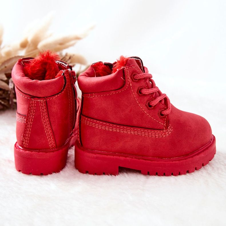 FR1 Children's Warm Trappers Boots Red Dexter 1
