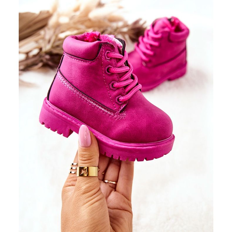 Children's Warm Trappers Boots Fuchsia Dexter pink 2