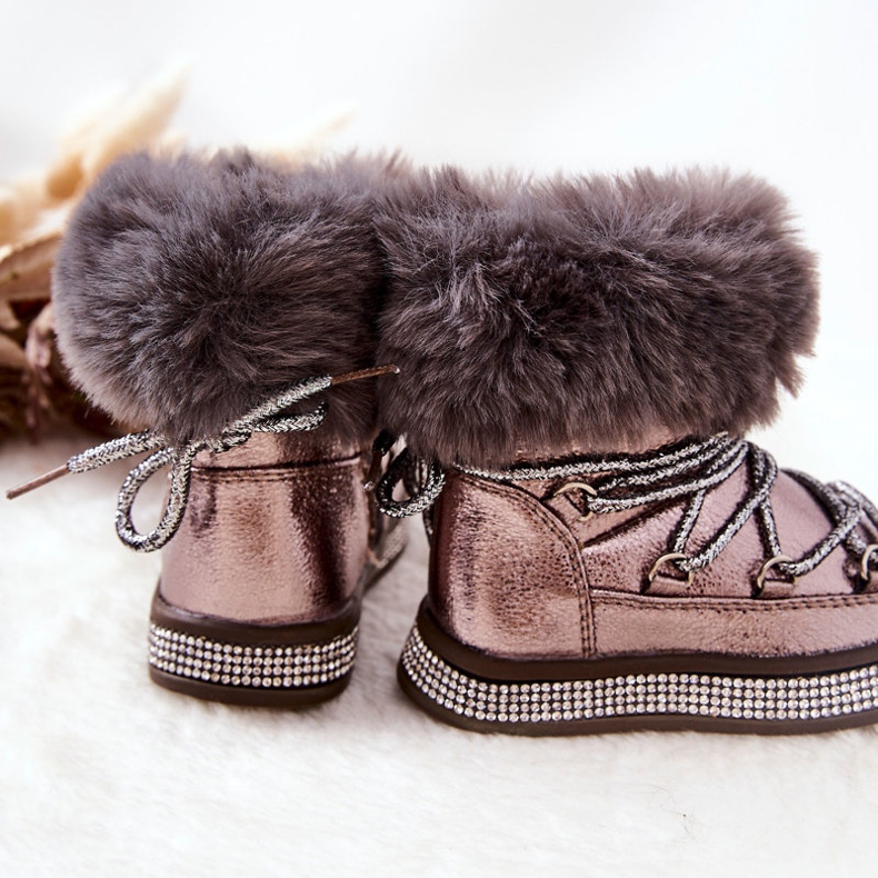 Children's Snow Boots With Fur Gray-Brown Grandis multicolored golden 1