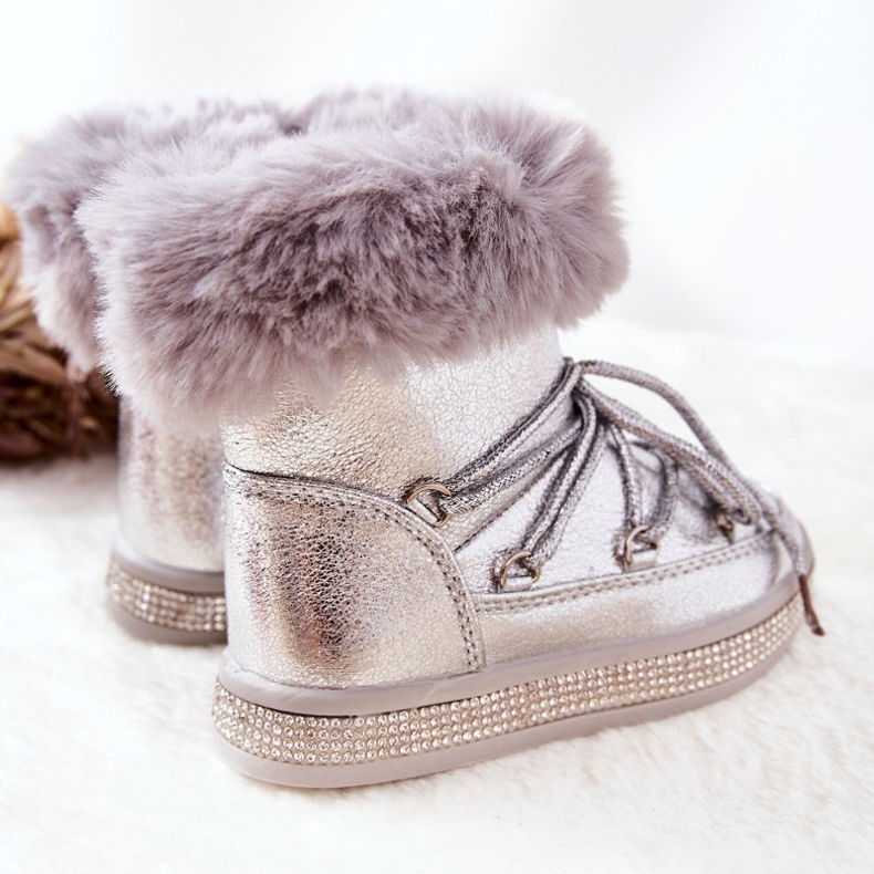 FR1 Children's Snow Boots With Fur Silver Grandis 2 FR1 Children's Snow Boots With Fur Silver Grandis 2