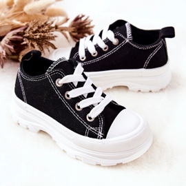 FR1 Children's Sneakers On The Black-White Travel Time Platform 2