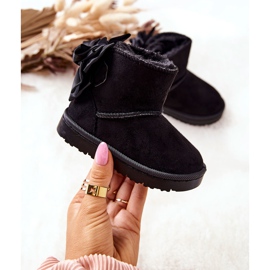 FR1 Children's Warm Snow Boots With A Bow Black Snowis 1