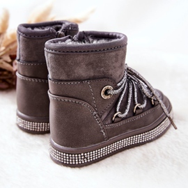 FR1 Children's Gray Snow Boots With Cubic Zirconia Wellma grey 2