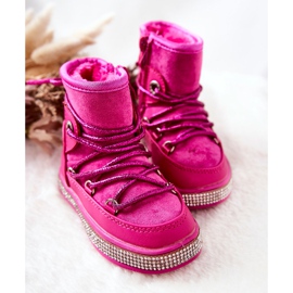 FR1 Children's Snow Boots With Cubic Zirconia Wellma Fuchsia pink 2