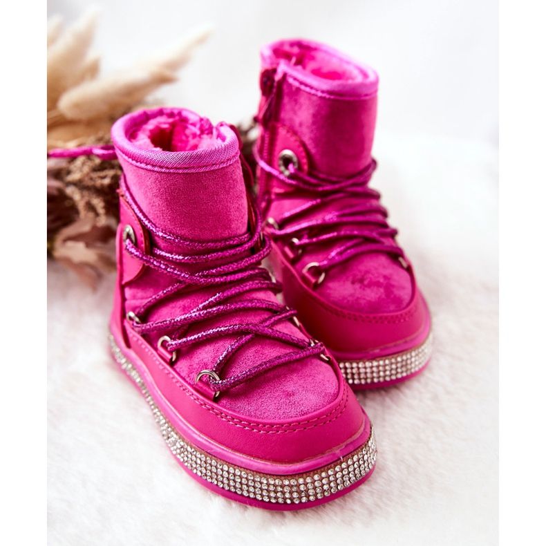 FR1 Children's Snow Boots With Cubic Zirconia Wellma Fuchsia pink 2
