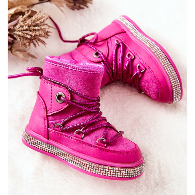 FR1 Children's Snow Boots With Cubic Zirconia Wellma Fuchsia pink 1
