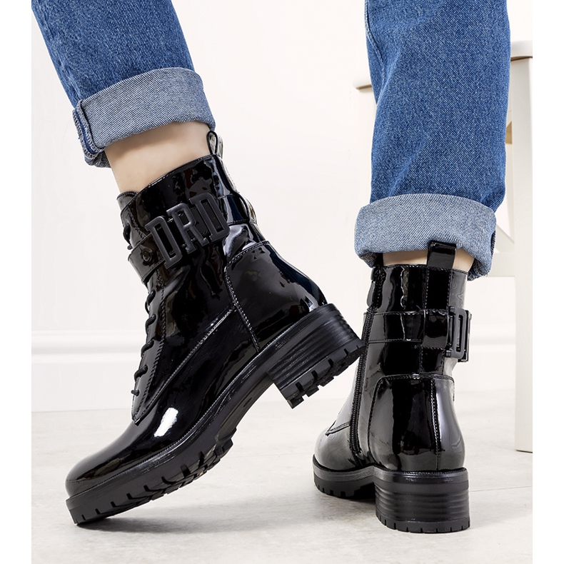 Black patent Puga insulated boots 1