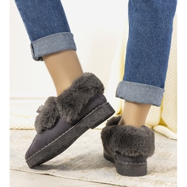 Gray slippers with fur insulated Valle grey 1