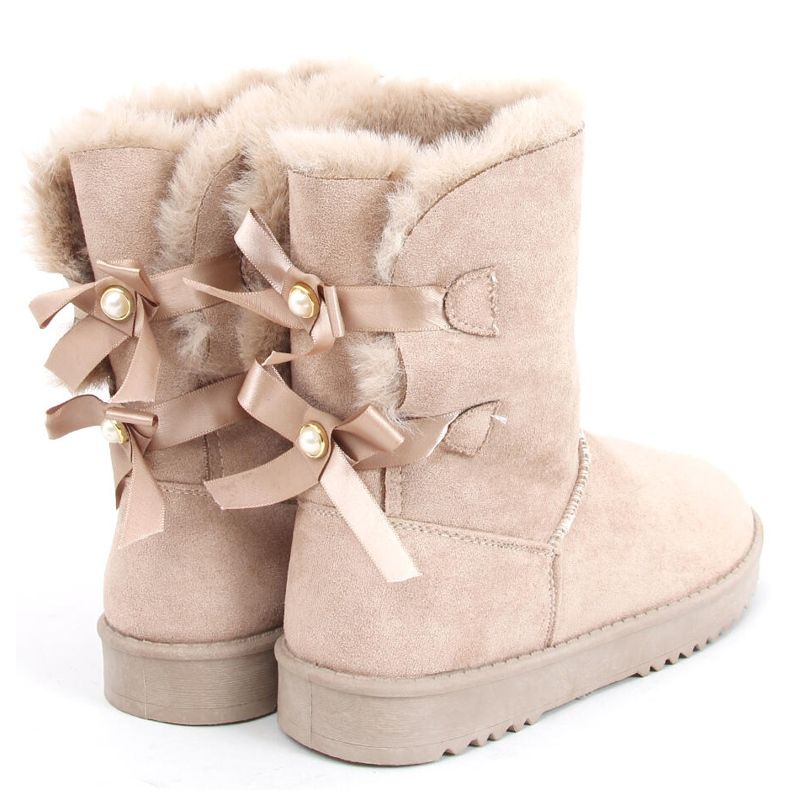 Women's snow boots with bows Tosse Beige 1