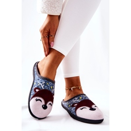 Reindeer Blue Taffy Warm Slippers 2