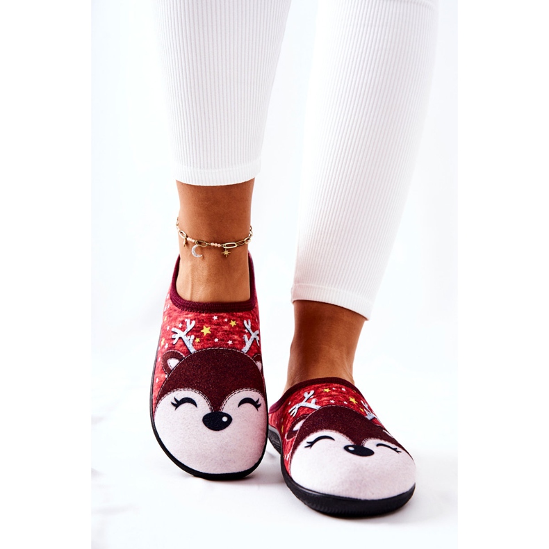 WJ1 Warm reindeer slippers Red Taffy multicolored 1