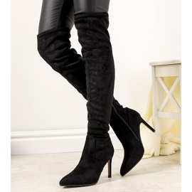 Black women's Aloe insulated stiletto boots 1