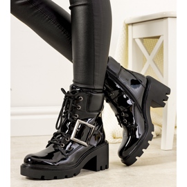 Black patent leather insulated boots from Strada 1