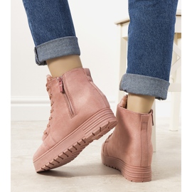 Pink sneakers with a wedge Lara 1