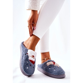 WJ1 Christmas slippers Santa Claus and gray reindeer grey 2