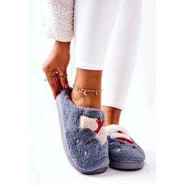 WJ1 Christmas slippers Santa Claus and gray reindeer grey 1