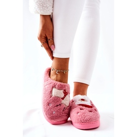 WJ1 Christmas Slippers Santa Claus And Pink Reindeer 1