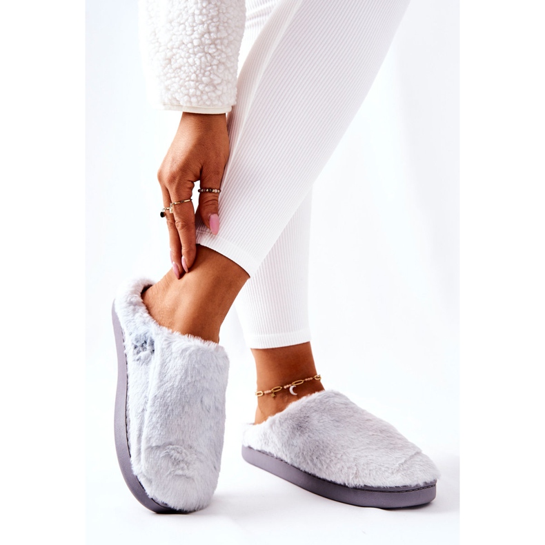 WJ1 Warm Fur Slippers Light Gray Mecy grey 2 WJ1 Warm Fur Slippers Light Gray Mecy grey 2