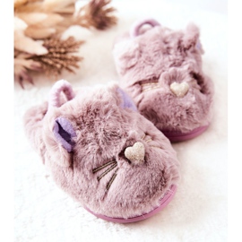 WJ1 Children's Slippers Kittens With Violet Ears Tammy purple 2