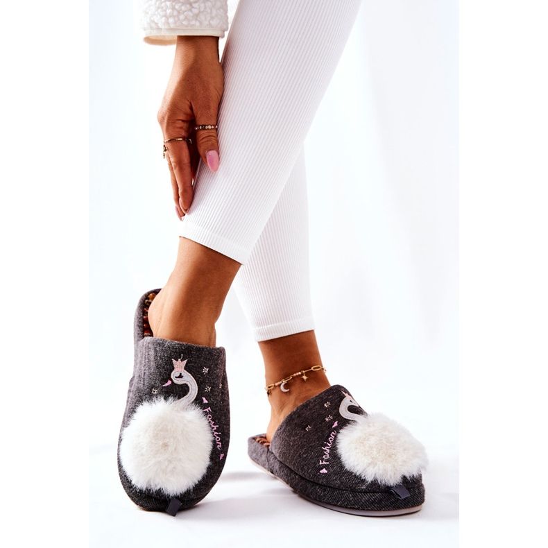 Warm slippers Gray Rey's swan grey 2