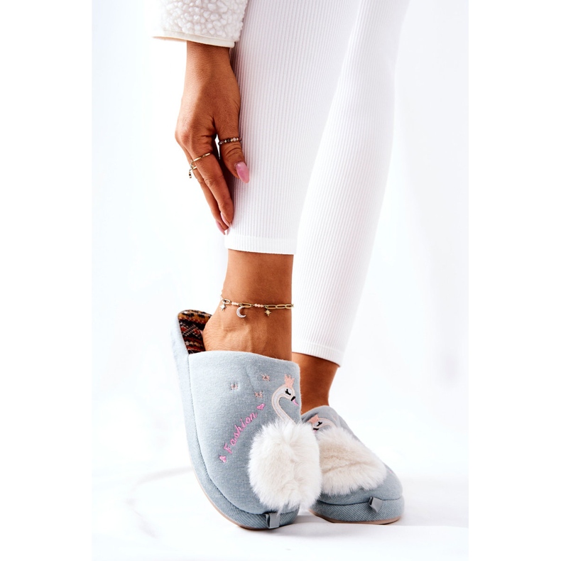 Warm slippers Blue Rey's swan 2