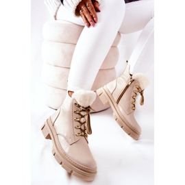 PF1 Leather Warm Boots Beige Molissa 2 PF1 Leather Warm Boots Beige Molissa 2