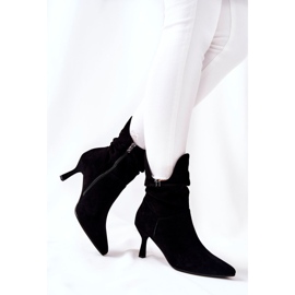 Leather Boots On High Heel Laura Messi 2427 Black 1