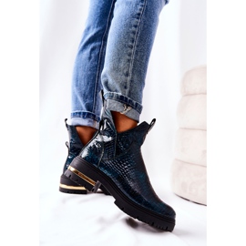 PA2 Green Tanya Crocodile Warm Leather Boots 2