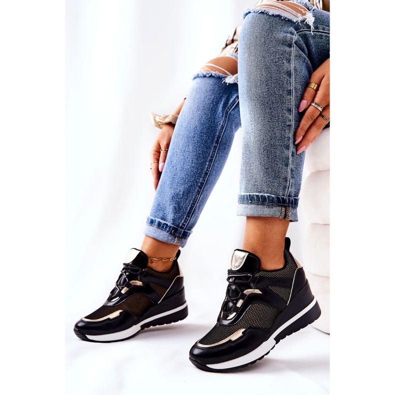 Vinceza Women's Sport Shoes Sneakers Black-Gold Colli golden 1 Vinceza Women's Sport Shoes Sneakers Black-Gold Colli golden 1