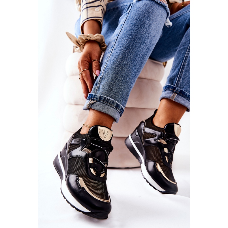 Vinceza Women's Sport Shoes Sneakers Black-Gold Colli golden 2 Vinceza Women's Sport Shoes Sneakers Black-Gold Colli golden 2