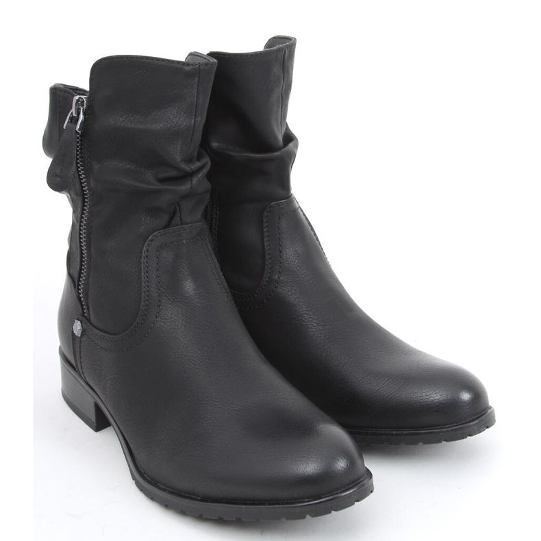 Harper Black flat heel boots 1