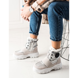 TRENDI Casual snow boots silver grey 2