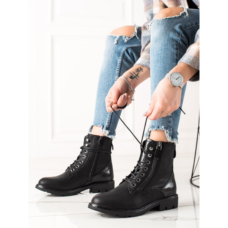 Evento Casual Lace-up Black Boots 1