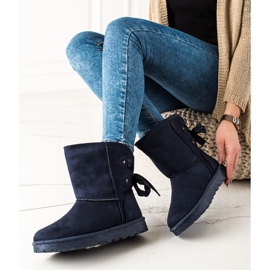 TRENDI Mukluki With A Bow navy blue 1 TRENDI Mukluki With A Bow navy blue 1