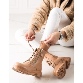 Marquiz Boots With Decorative Golden Zipper beige 1