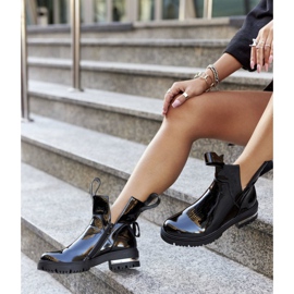 PS1 Women's Lacquered Boots With Cutouts Black Melbourne 2