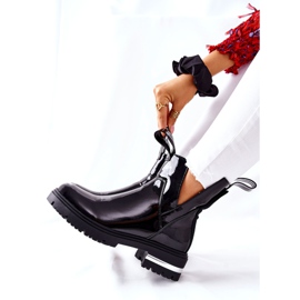 PS1 Women's Lacquered Boots With Cutouts Black Melbourne 4