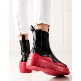 TRENDI Chelsea Boots On The Fashion Platform black red 1