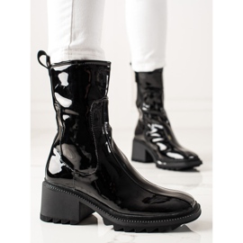 Bella Paris Black lacquered boots 2
