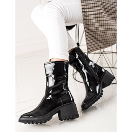 Bella Paris Black lacquered boots 1